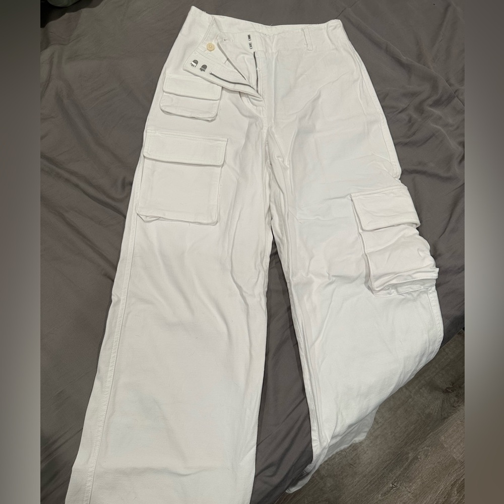 Aritzia White Cargo Pants